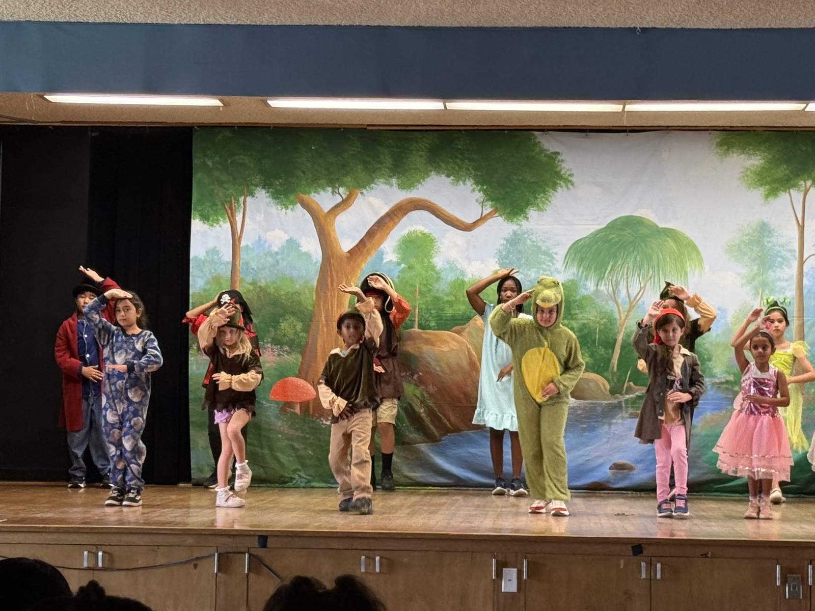 The full Peter Pan cast in costume