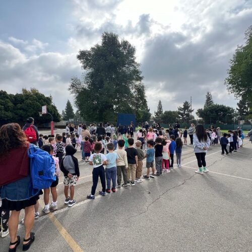 GPS participated in today's Great Shake Out drill at 10:17 a.m. Our students, faculty and staff practiced DROP, COVER and HOLD ON. Then they evacuated to an open area on the playground where Mrs. Shibel explained what to do in case of an earthquake. Parents received a text and email alert as a test of our Emergency Communication System. Take time today to check your emergency supplies and be prepared!