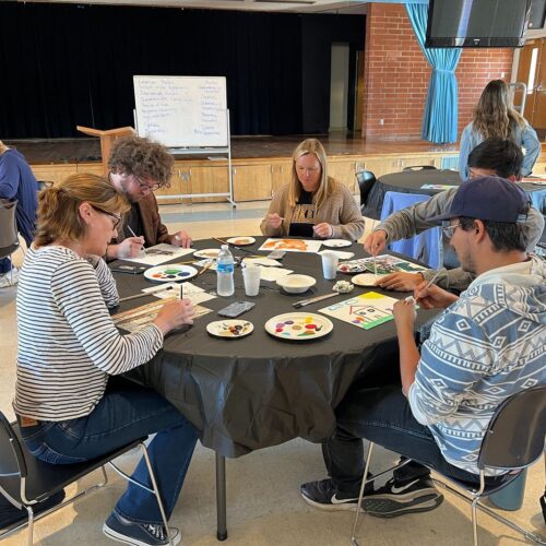 Our In-Service Day on Monday started with deep conversation for our teachers and staff focused on defining who we are as a community. Terms such as welcoming, multi generational, diverse, internationally minded, compassionate, caring and kind were brought up. They also discussed how we can embrace independence and creativity and be responsive to both parent and student needs. The afternoon was spent enjoying some creative time.